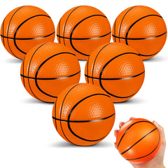 MiniInflat six-pack orange 4in foam basketballs ready for immediate play