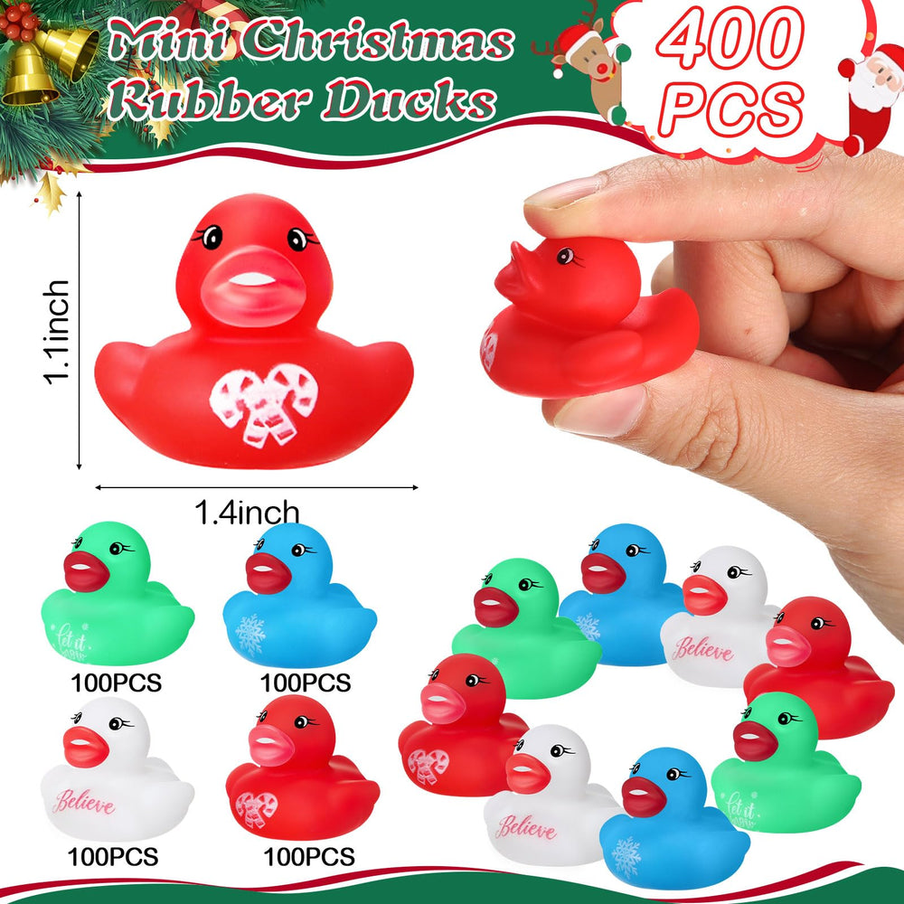 MiniInflat Christmas duck set with soft rubber texture for gentle handling.