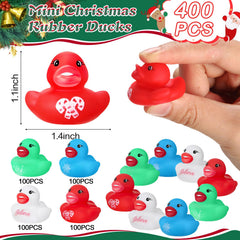 MiniInflat Christmas duck set with soft rubber texture for gentle handling.
