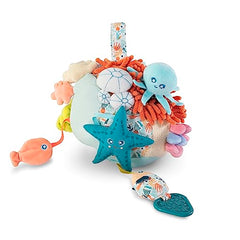 Miniland Sensorial Reef octopus rattle, removable for on-the-go play.