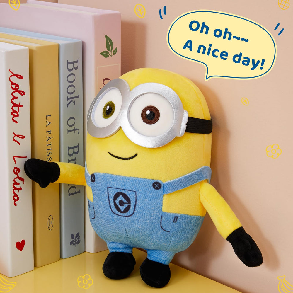 MINISO Bob Minions plush with kawaii charm for cozy bedtime rituals.