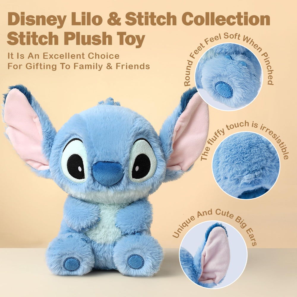 MINISO Disney Lilo & Stitch plush with embroidered nose detail for authenticity.