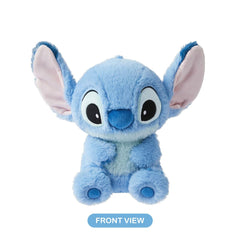 MINISO Stitch plush side view emphasizes an adorable silhouette for display