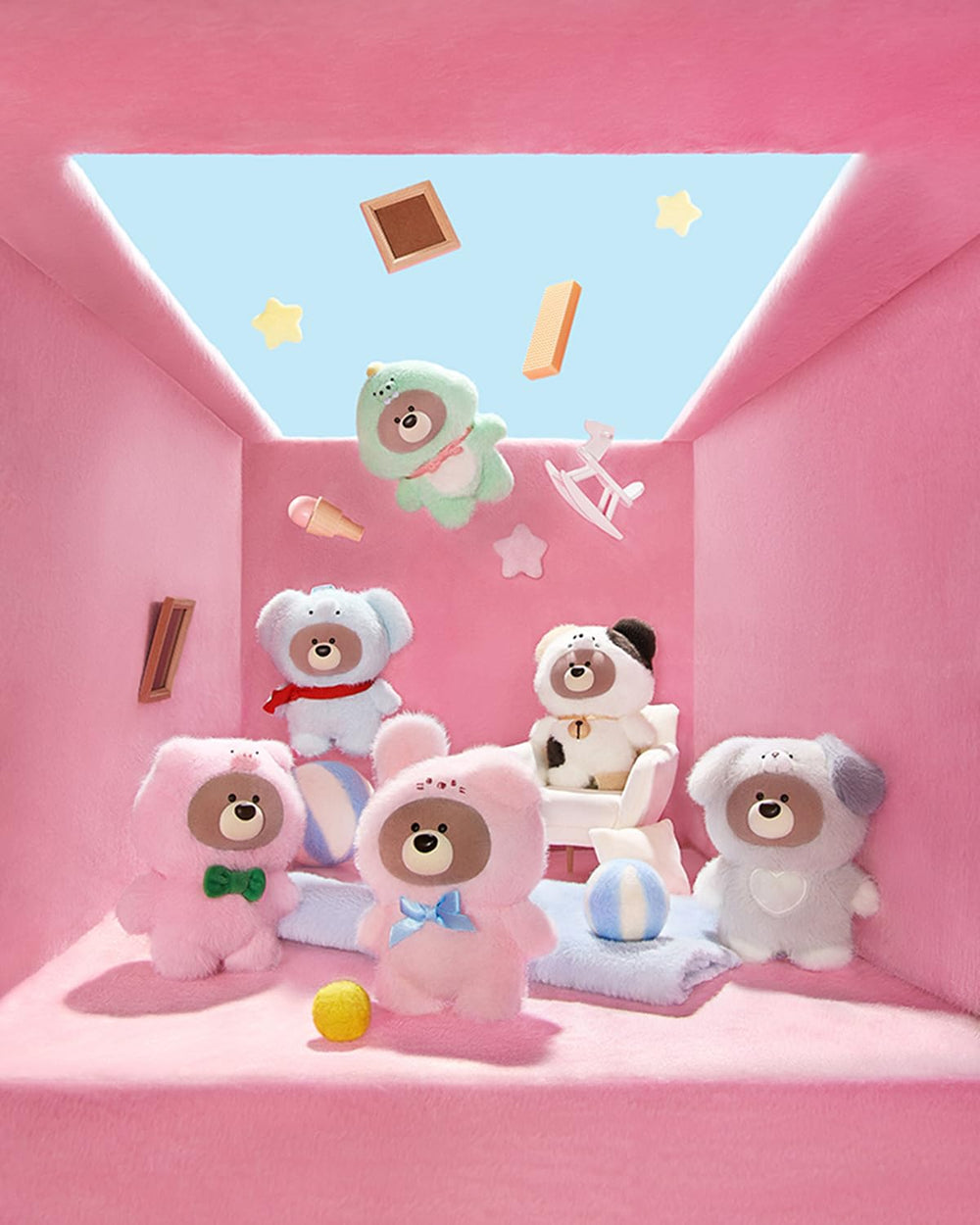 MINISO Gift Bear forest series collectible for shelf or desk display.
