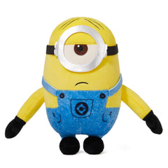 MINISO Stuart Minions plush face close-up shows ultra-soft fabric for cuddling and comfort.