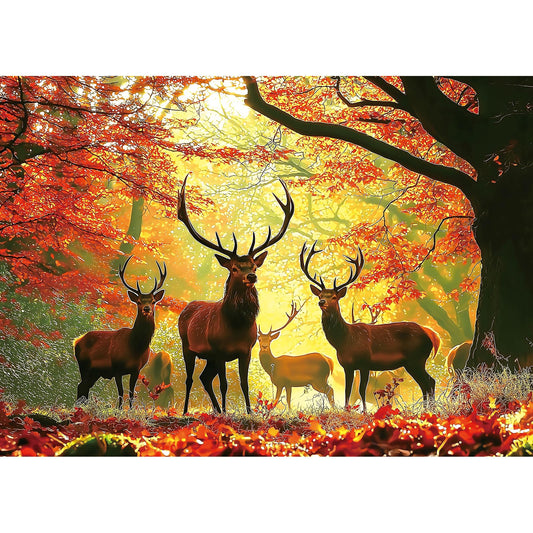 MINIWAN 1000-piece puzzle featuring autumn elk mountain for calm focus and display.