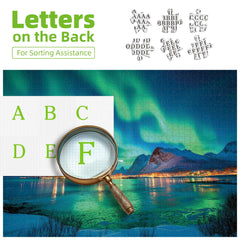 MINIWAN puzzle back with letters aids piece location during assembly.