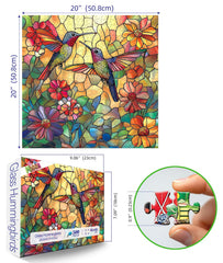 MINIWAN Hummingbird Flower puzzle with vibrant colors and hummingbirds for eye-catching viewing.