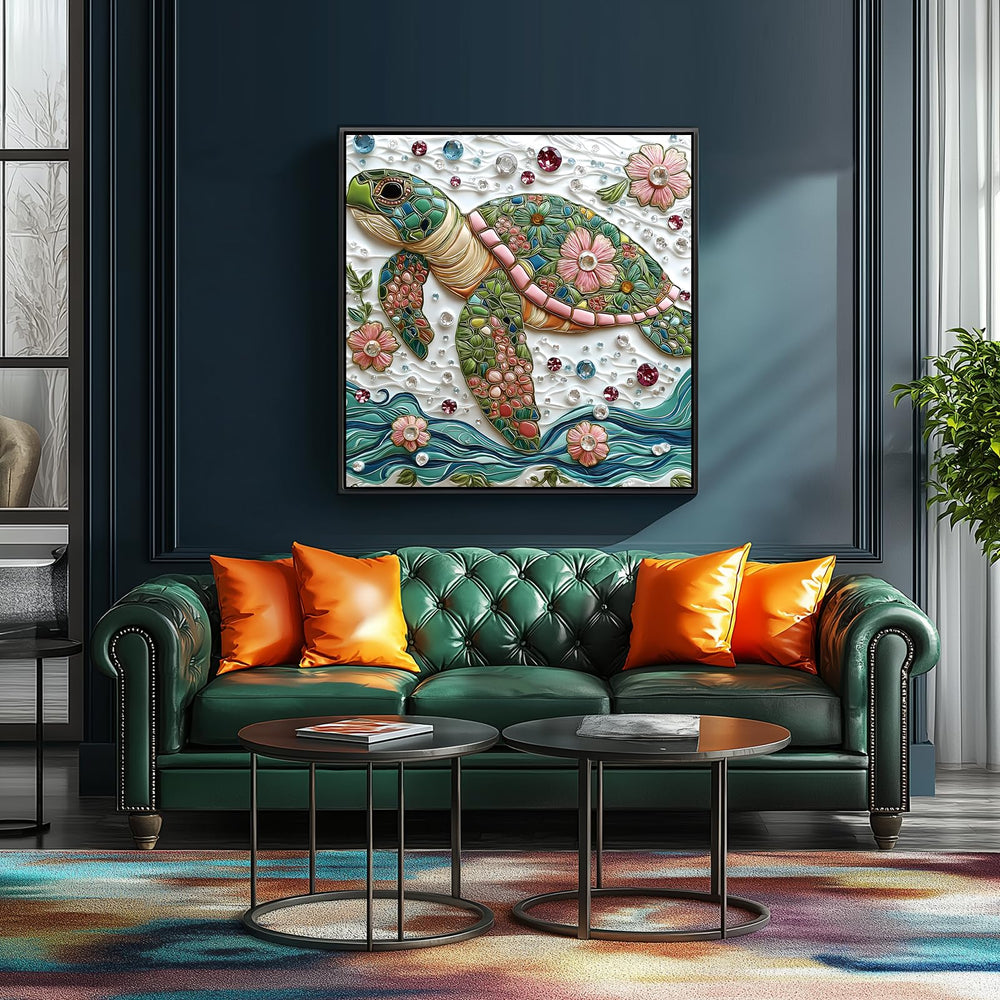 MINIWAN diamond art puzzle detail showcases sparkling embellishments.