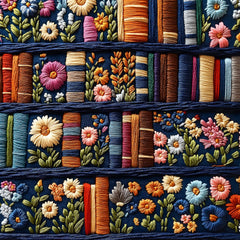 MINIWAN floral bookshelf puzzle with embroidery-inspired wildflowers for adults