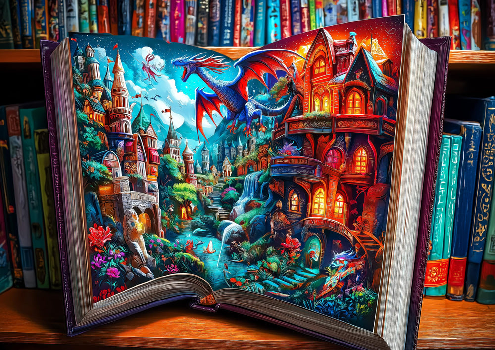 MINIWAN Magical Storybook Puzzle cover features a vibrant fantasy scene for immersive family puzzling
