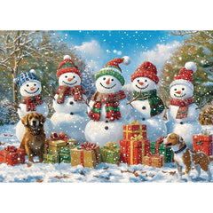 MINIWAN Winter Snowman puzzle – festive scene with snowmen and gifts for cozy evenings