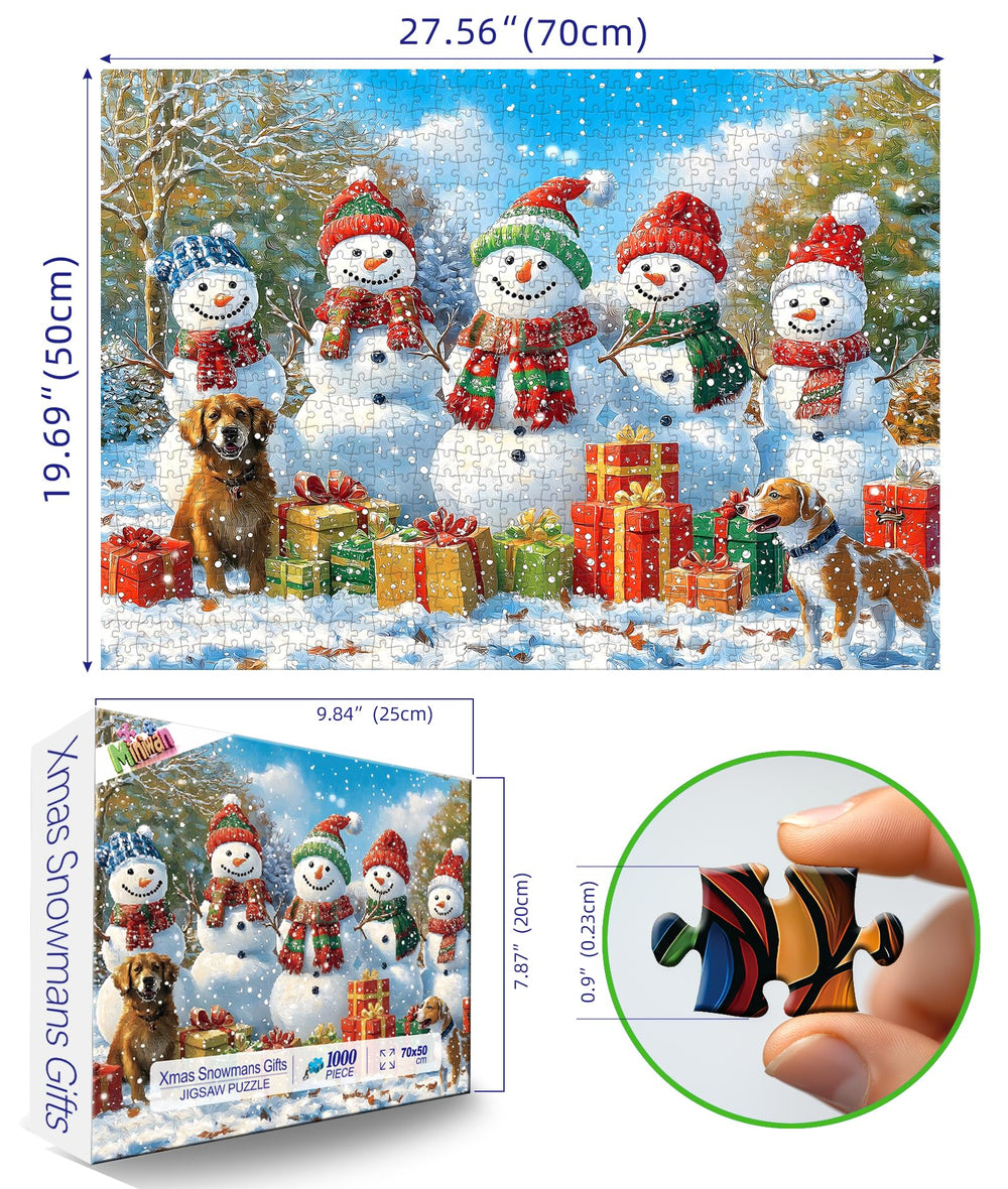 MINIWAN Winter Snowman puzzle – vivid HD colors highlight the winter scene