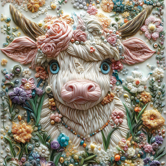 MINIWAN 500-piece embroidery cow puzzle with vibrant detail for mindful evenings.
