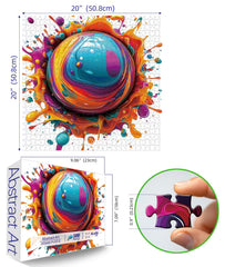 MINIWAN puzzle features turquoise, orange, purple, and yellow tones for vivid decor inspiration.