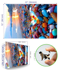 MINIWAN colorful pebbles at sunset puzzle showcases rich hues for immersive viewing.