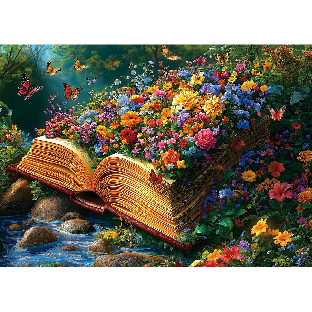 MINIWAN Spring Life Book puzzle front cover with calming floral scene for cozy evenings