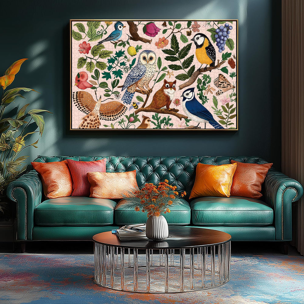 MINIWAN Hawk among flowers captures a dynamic woodland scene detail.