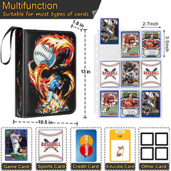Close-up of clear sleeves protecting baseball and trading cards.