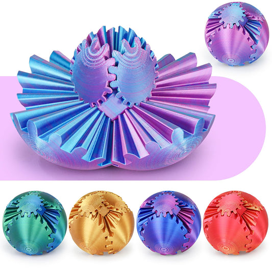 Minleway Gear Ball close-up shows rotating gears for tactile focus and calm.