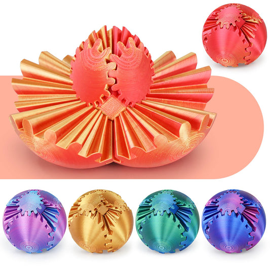 Minleway Gear Ball 3D printed spin toy for hands-on focus and stress relief.