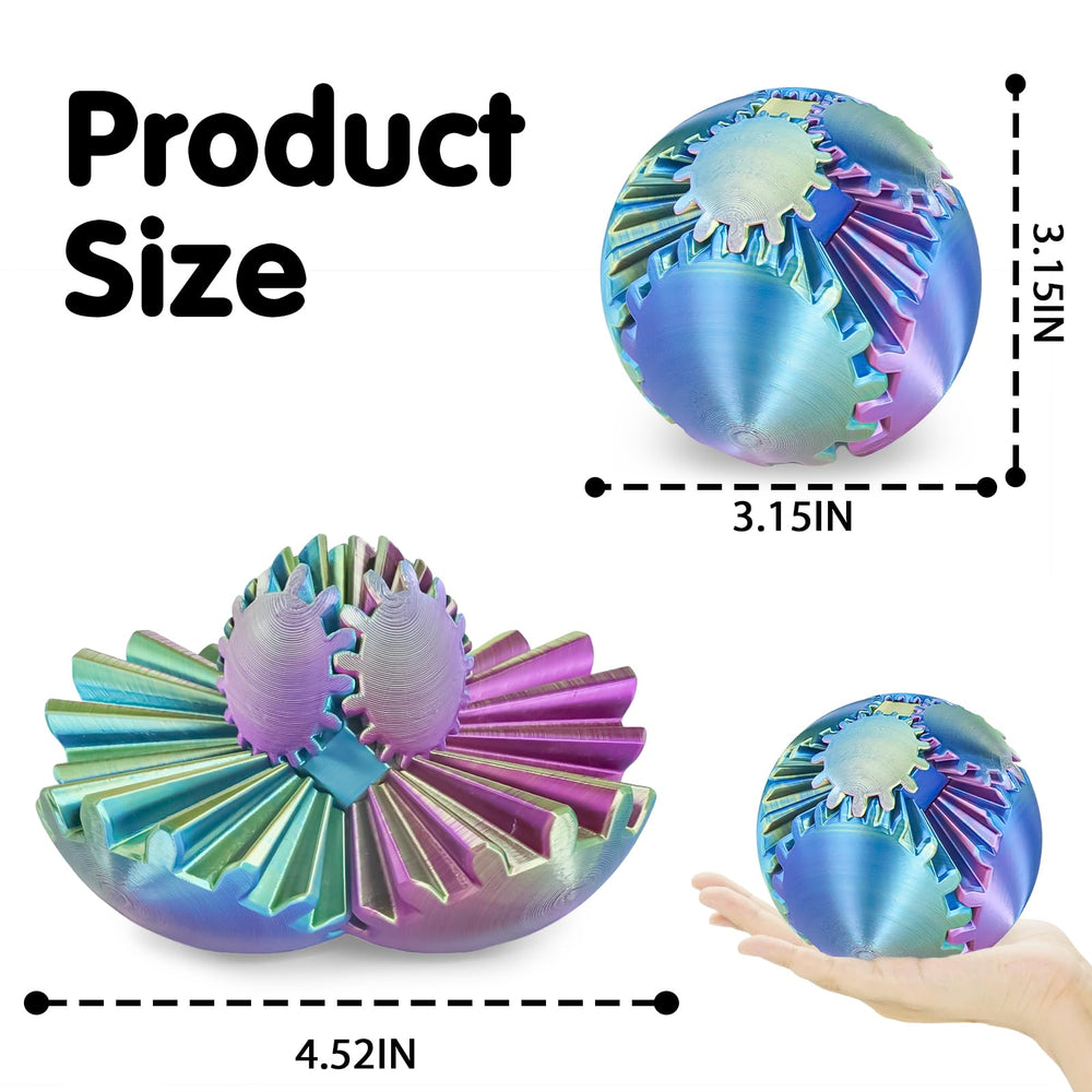 Minleway Gear Ball colorful blue-green-purple finish adds visual appeal and mood.