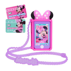 MINNIE Disney Junior Chat With Me credit cards and holder enable pretend play.