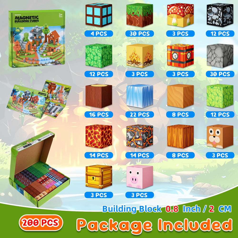 Minoskia magnetic blocks house build set showing versatile construction