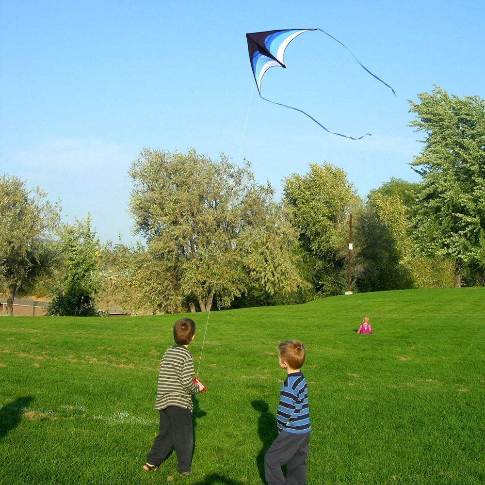 Mint's Colorful Life delta kite blue large wings provide stable, easy handling