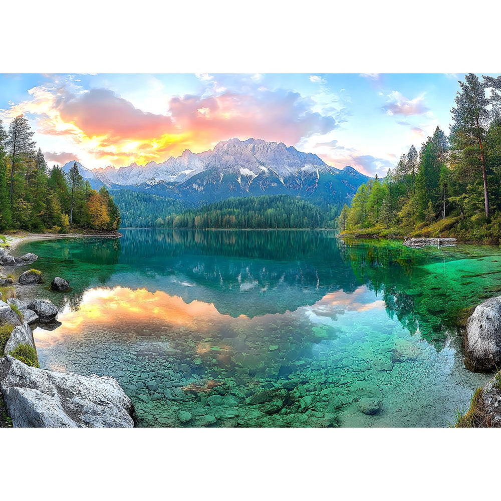 MINWAN Eibsee Lake puzzle box-front shows premium packaging for gifting.
