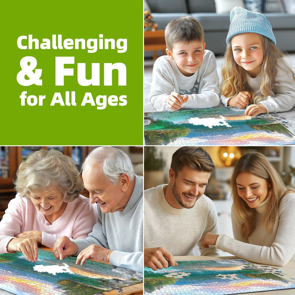 MINWAN Eibsee Lake puzzle-on-table ready for family night and collaboration.