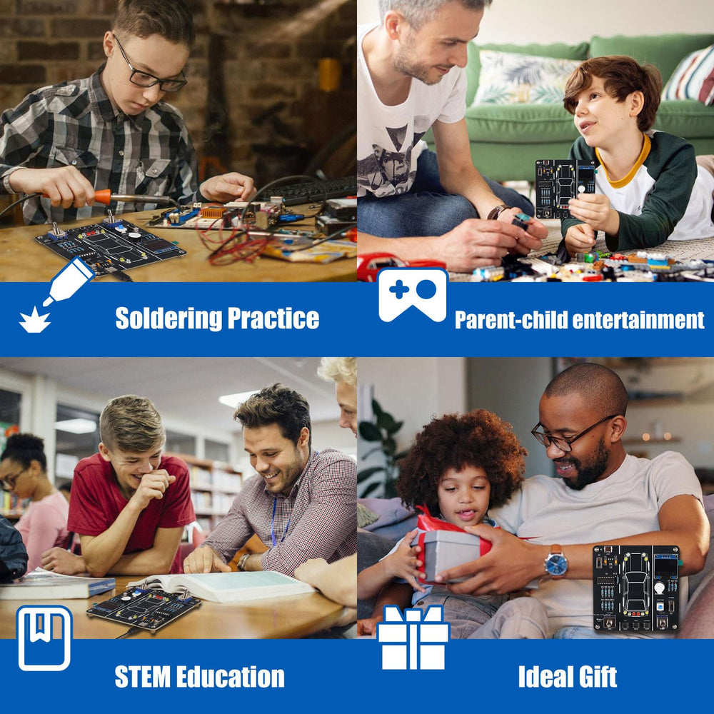 MiOYOOW DIY kit English manual and visuals support step-by-step soldering progress.