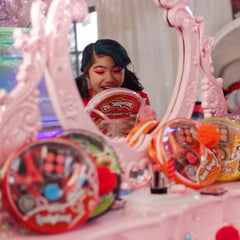 Miraculous Ladybug pressed powder-palette invites kids to experiment with colors safely.