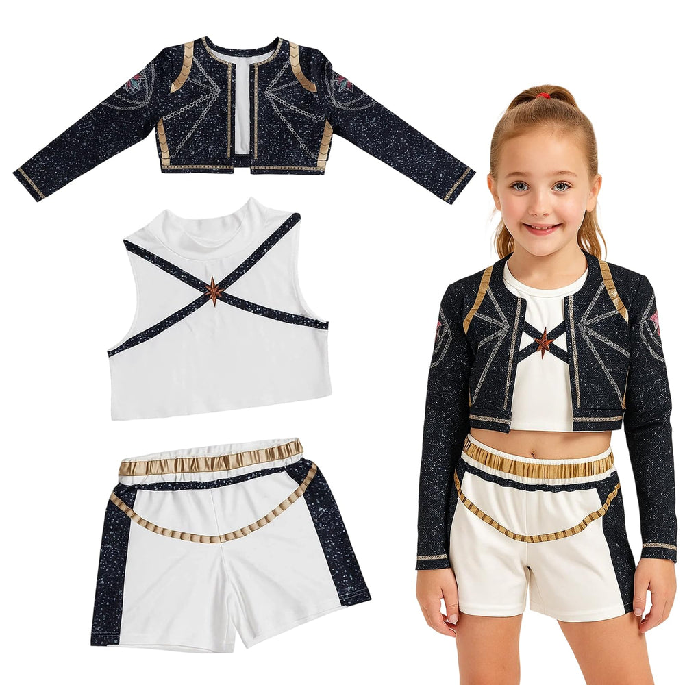 MIRJXB pop singer embroidery top with bold stitching for stage-ready look