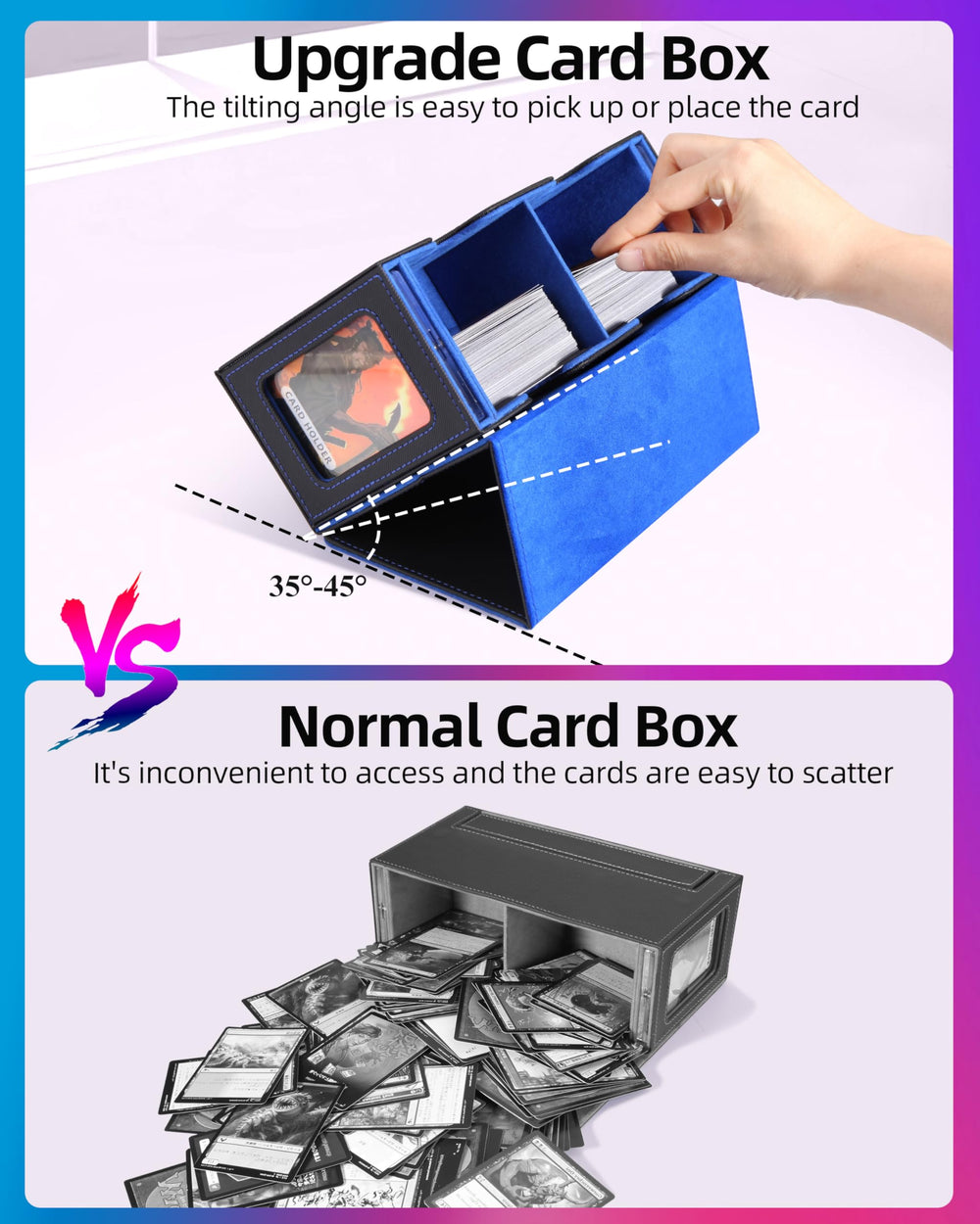 Miroddi MTG deck box exterior waterproof PU leather withstands wear.