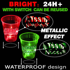 Mishunyus LED glow cups with on/off switch for holiday ambiance