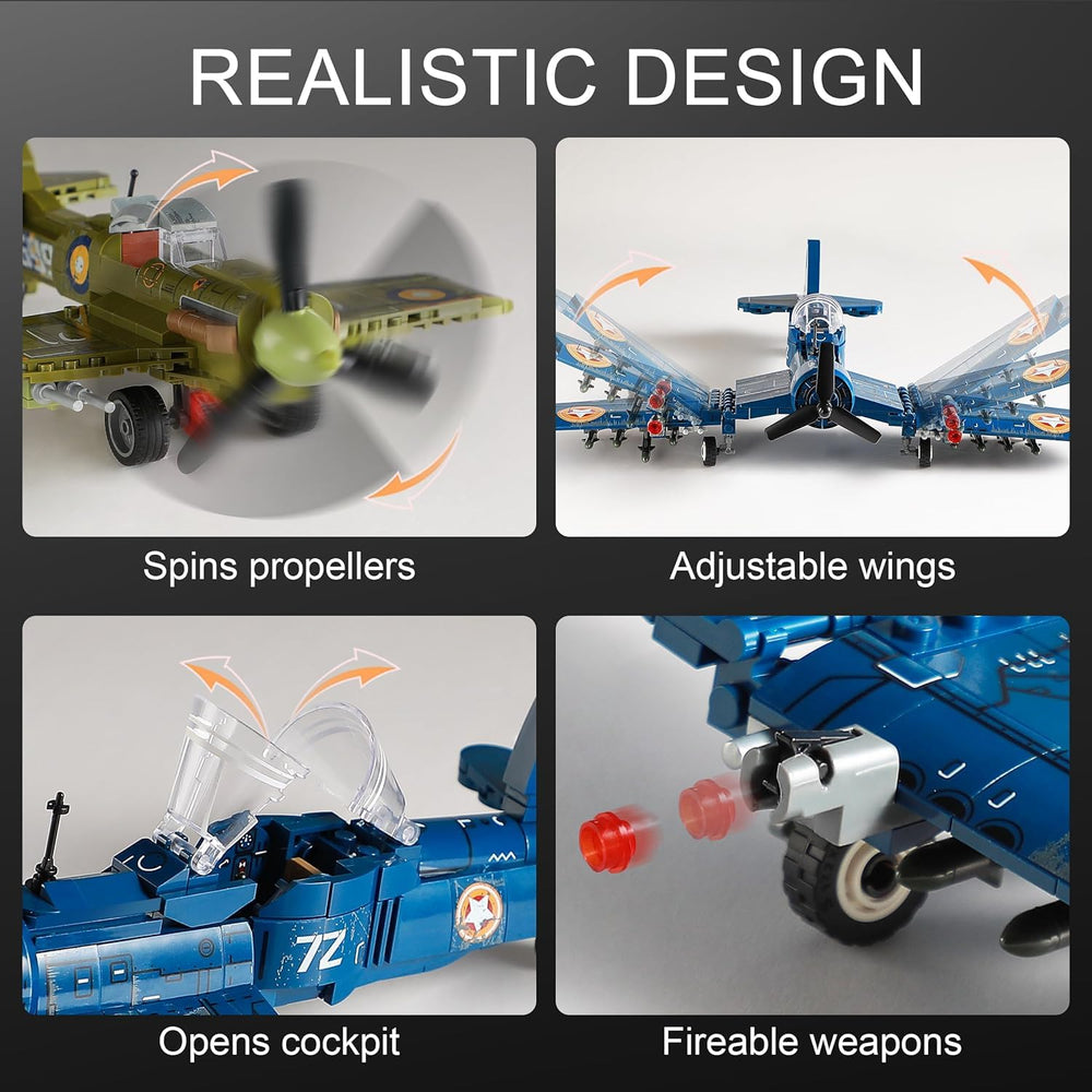 Mistbuy spinning propellers add dynamic realism during play.