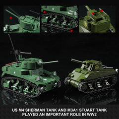 Mistbuy WW2 Army Tank Build Set includes the M114 Howitzer for authentic artillery detail.