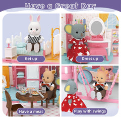 MITCIEN bunny bear koala figures with cozy furniture