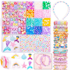 MiuCo bracelet making kit beads close-up for kids crafting colorful DIY jewelry at home