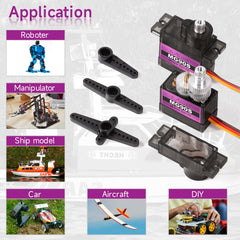 Miuzei MG90S durable metal gear ensures reliable performance under varied temperatures.