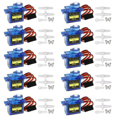 Miuzei SG90 9G micro servo motor front view for compact RC projects.