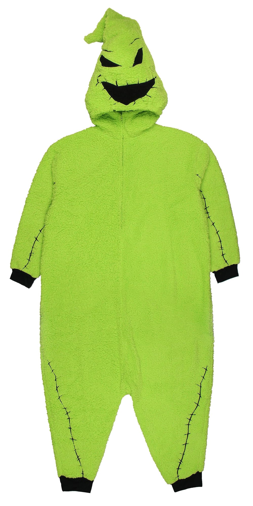 MJC Oogie Boogie union suit green embroidered face detail captures Halloween vibe
