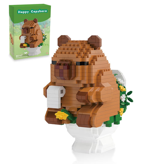 MJDDJA Capy-bara mini blocks: capybara riding pig for imaginative play and dexterity.
