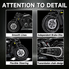 MJDDJA's realistic suspension and chain-driven rear wheel add authentic turning.