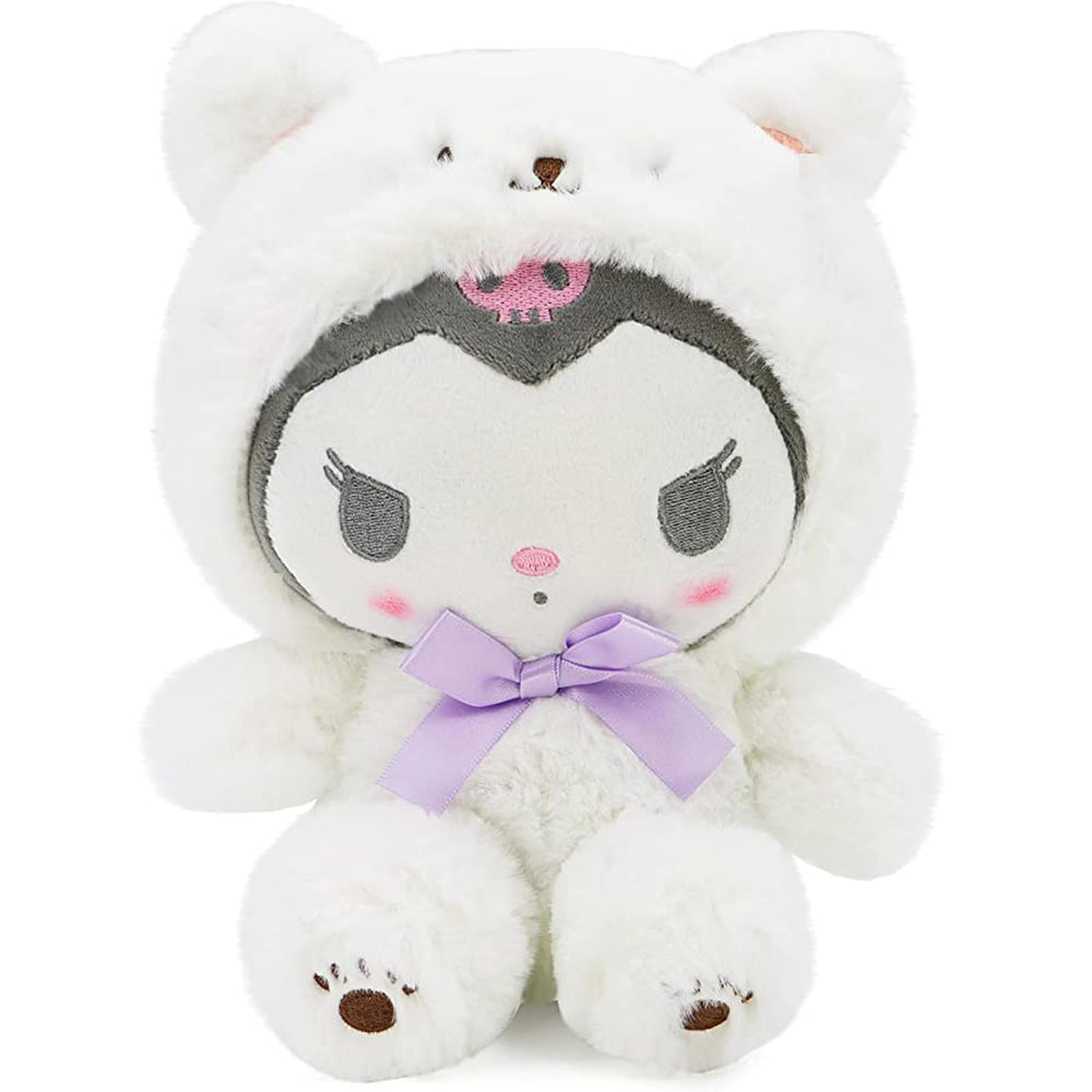 MJJAOQYF cartoon kawaii white bear front view, ultra-soft and cuddly for kids.