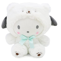 MJJAOQYF white bear plush with gray ears, perfect for cuddles and play.