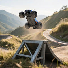 MJX Hyper GO H16MT chassis detail reveals reinforced structure for rough terrain.