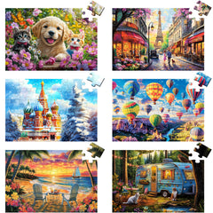 mjyphdm 6-pack 36-piece puzzle display for seniors with easy handling.