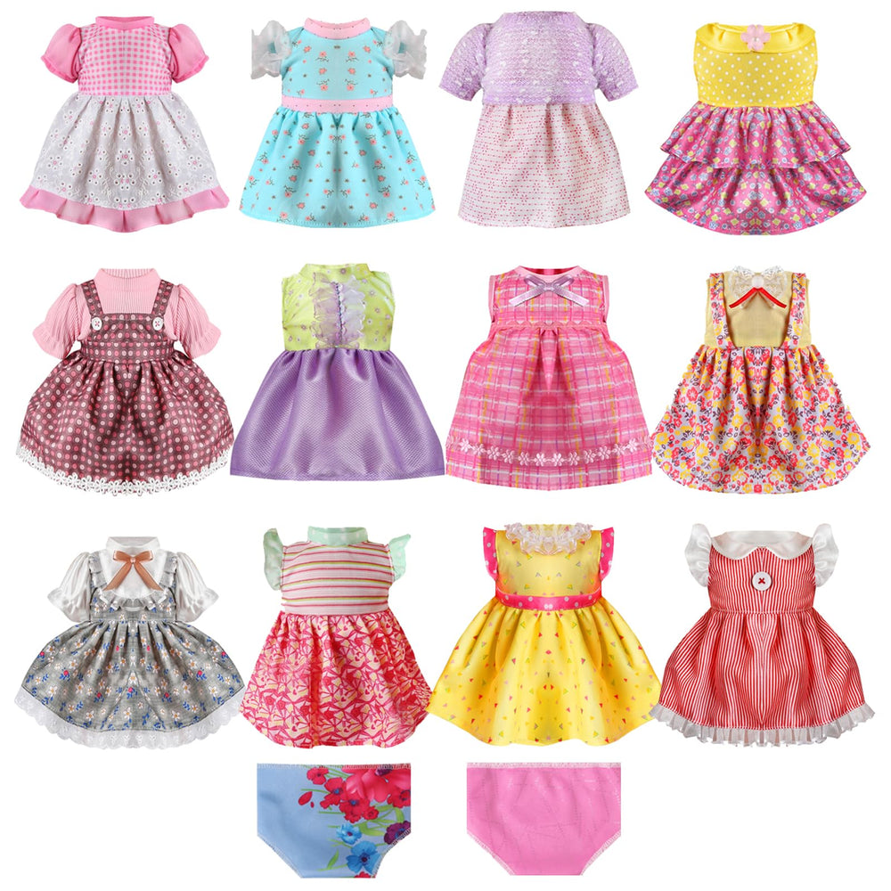 MLcnleS Alive doll clothes 12-set dresses for 12–14 inch dolls, ideal for daily dress-up play